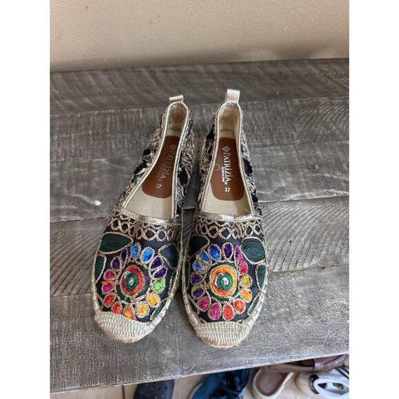 Spring Step Shoes - Patrizia Embroidered Embellished Espadrilles Women's Summer Shoes Sz 6.5, EU 37